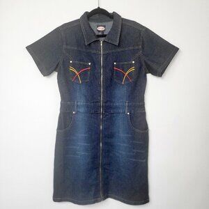 Vintage Y2K/90s Zoey Beth Plus Full Zip Denim Mini Dress